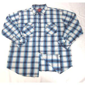 Walls Madras Pearl Snap Shirt Men Western Relaxed Fit Sz XL (M56)